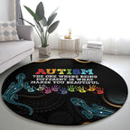 Australia Autism Awareness 4 April Aboriginal Lizard Round Carpet