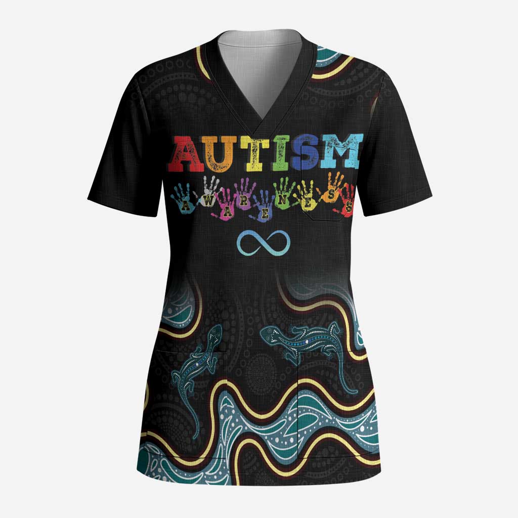 Australia Autism Awareness 2 April Aboriginal Lizard Scrub Top - Aussie Hoodie