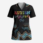 Australia Autism Awareness 2 April Aboriginal Lizard Scrub Top - Aussie Hoodie