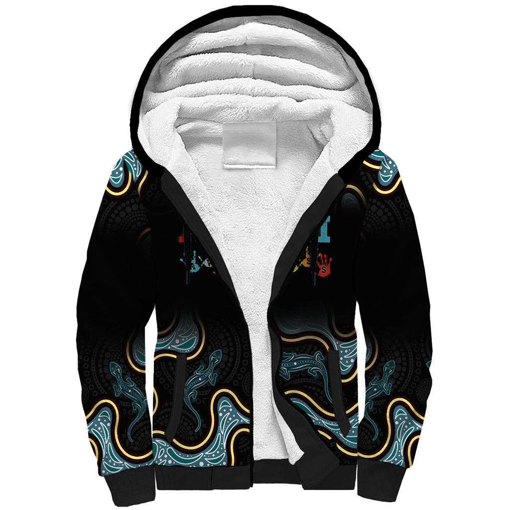 Australia Autism Awareness 4 April Aboriginal Lizard Sherpa Hoodie