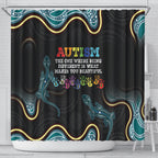 Australia Autism Awareness 4 April Aboriginal Lizard Shower Curtain