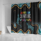 Australia Autism Awareness 4 April Aboriginal Lizard Shower Curtain