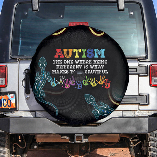 Australia Autism Awareness 4 April Aboriginal Lizard Spare Tire Cover
