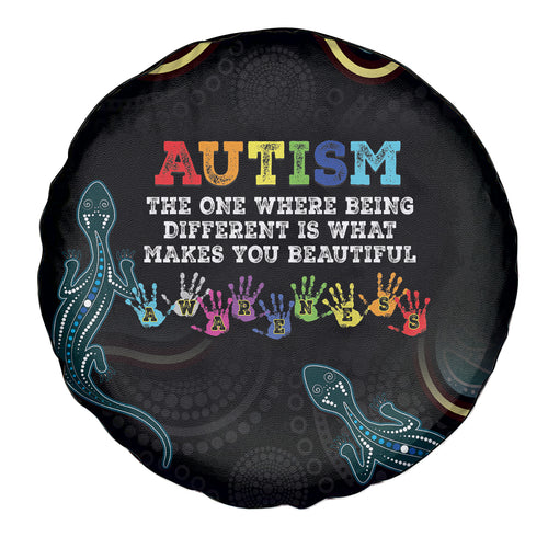 Australia Autism Awareness 4 April Aboriginal Lizard Spare Tire Cover