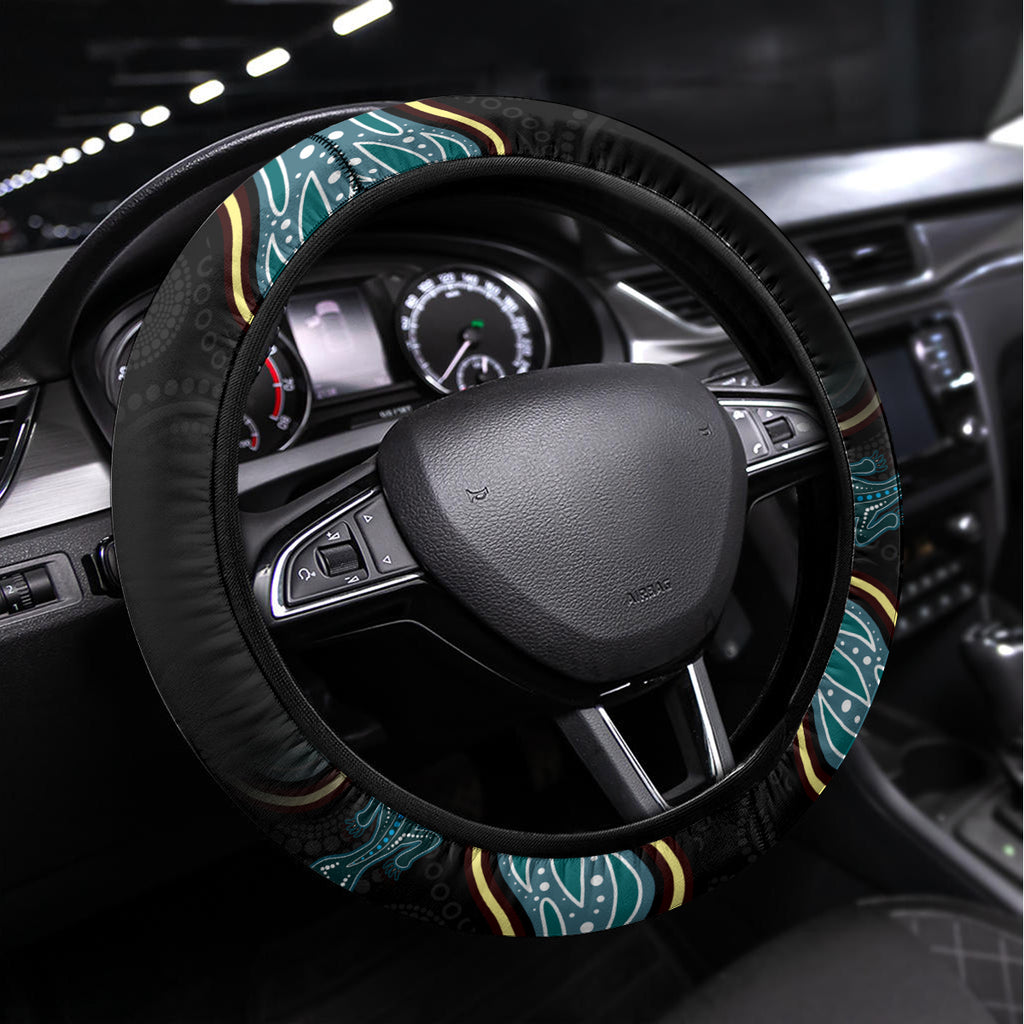 Australia Autism Awareness 4 April Aboriginal Lizard Steering Wheel Cover