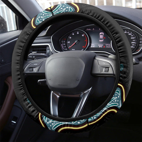 Australia Autism Awareness 4 April Aboriginal Lizard Steering Wheel Cover