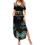Australia Autism Awareness 4 April Aboriginal Lizard Summer Maxi Dress