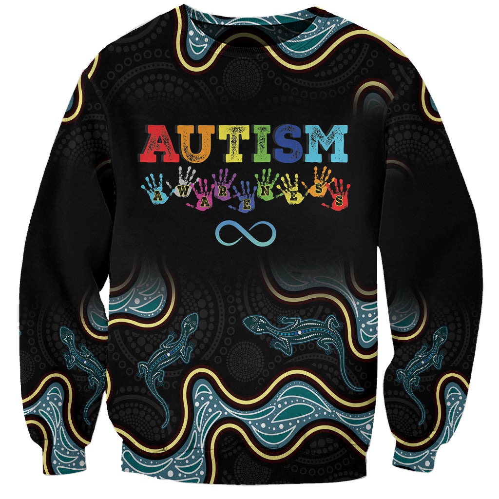 Australia Autism Awareness 4 April Aboriginal Lizard Sweatshirt