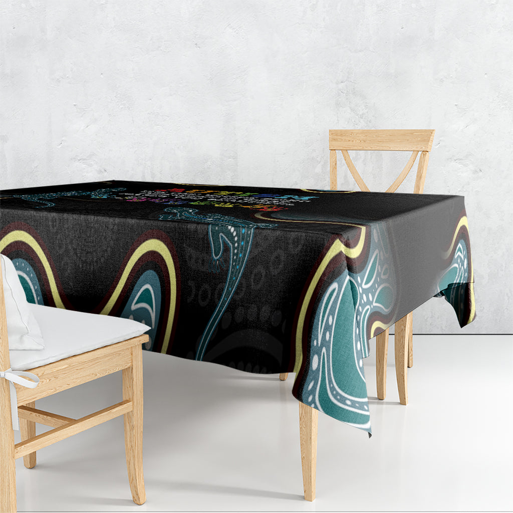 Australia Autism Awareness 4 April Aboriginal Lizard Tablecloth