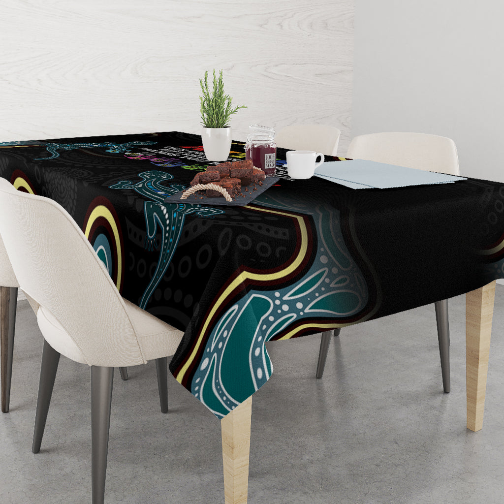 Australia Autism Awareness 4 April Aboriginal Lizard Tablecloth