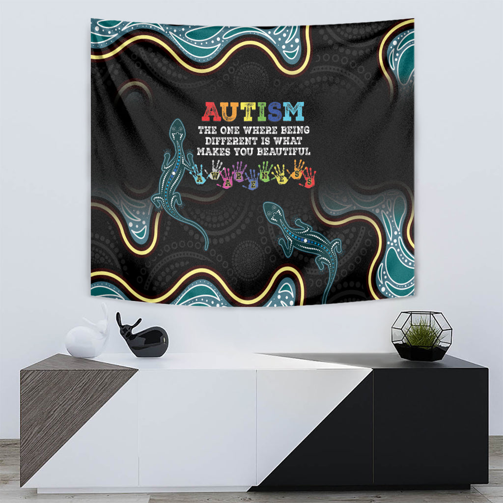 Australia Autism Awareness 4 April Aboriginal Lizard Tapestry