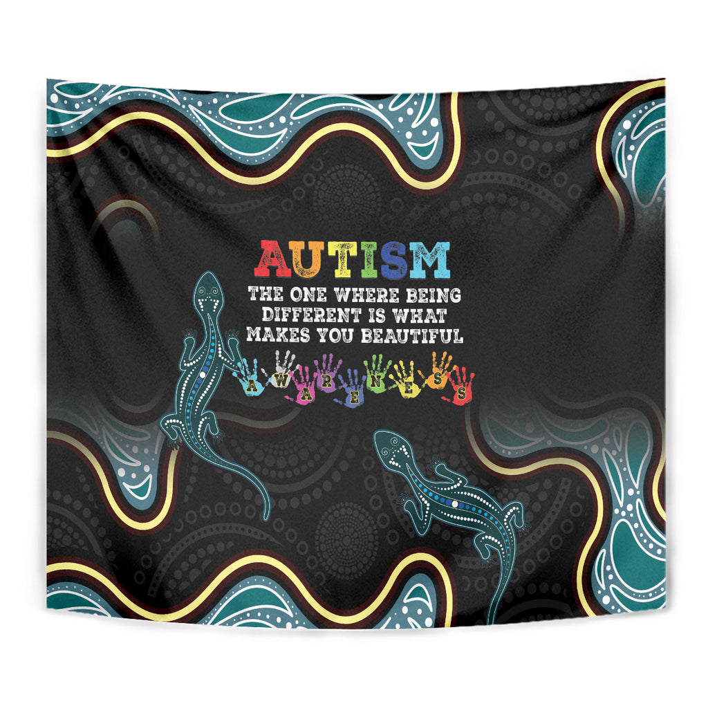 Australia Autism Awareness 4 April Aboriginal Lizard Tapestry