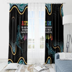 Australia Autism Awareness 4 April Aboriginal Lizard Window Curtain