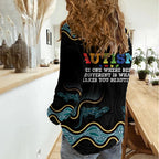 Australia Autism Awareness 4 April Aboriginal Lizard Women Casual Shirt