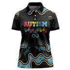 Australia Autism Awareness 4 April Aboriginal Lizard Women Polo Shirt