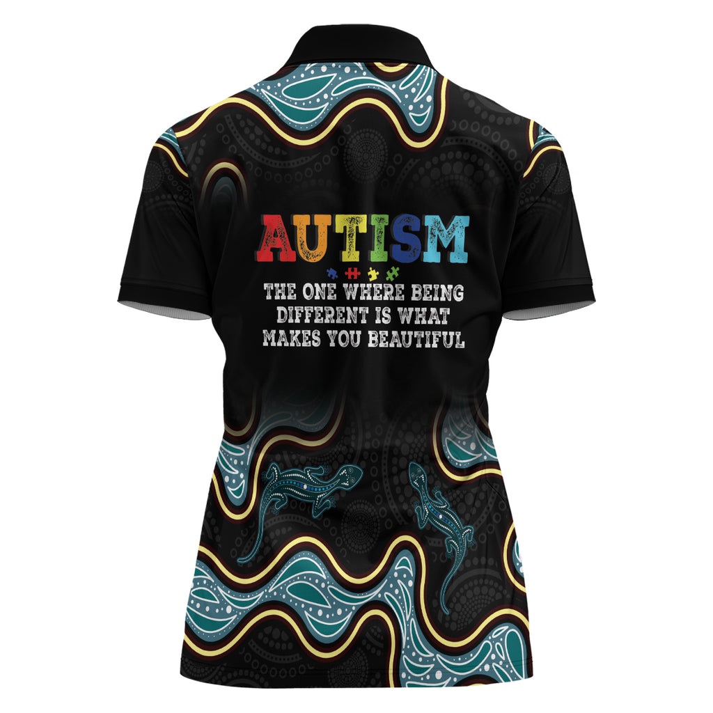 Australia Autism Awareness 4 April Aboriginal Lizard Women Polo Shirt