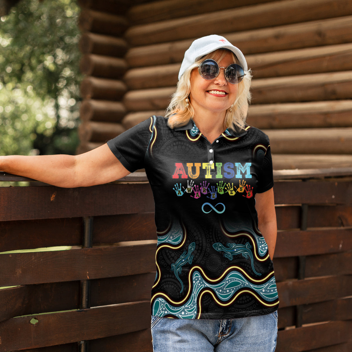 Australia Autism Awareness 4 April Aboriginal Lizard Women Polo Shirt