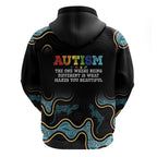 Australia Autism Awareness 4 April Aboriginal Lizard Zip Hoodie