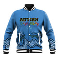 Australia Autism Awareness Baseball Jacket In April We Wear Blue Aboriginal Lizard