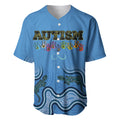 Australia Autism Awareness Baseball Jersey In April We Wear Blue Aboriginal Lizard