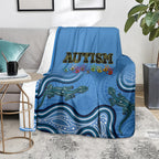 Australia Autism Awareness Blanket In April We Wear Blue Aboriginal Lizard