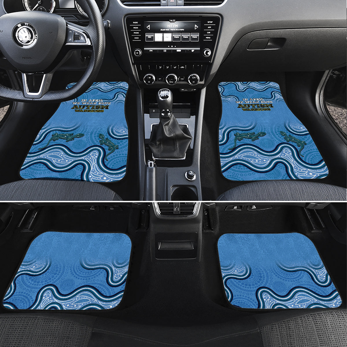 Australia Autism Awareness Car Mats In April We Wear Blue Aboriginal Lizard
