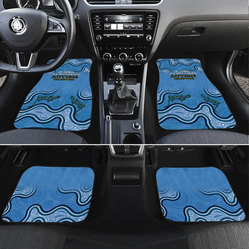 Australia Autism Awareness Car Mats In April We Wear Blue Aboriginal Lizard
