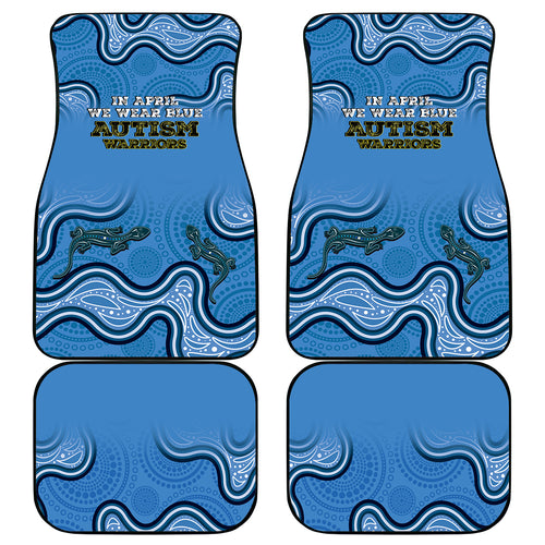 Australia Autism Awareness Car Mats In April We Wear Blue Aboriginal Lizard