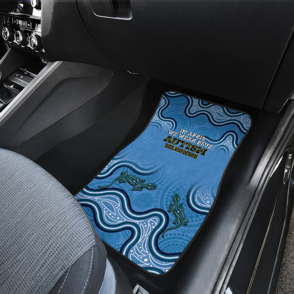 Australia Autism Awareness Car Mats In April We Wear Blue Aboriginal Lizard