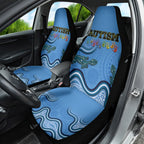 Australia Autism Awareness Car Seat Cover In April We Wear Blue Aboriginal Lizard