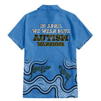 Australia Autism Awareness Family Matching Mermaid Dress and Hawaiian Shirt In April We Wear Blue Aboriginal Lizard