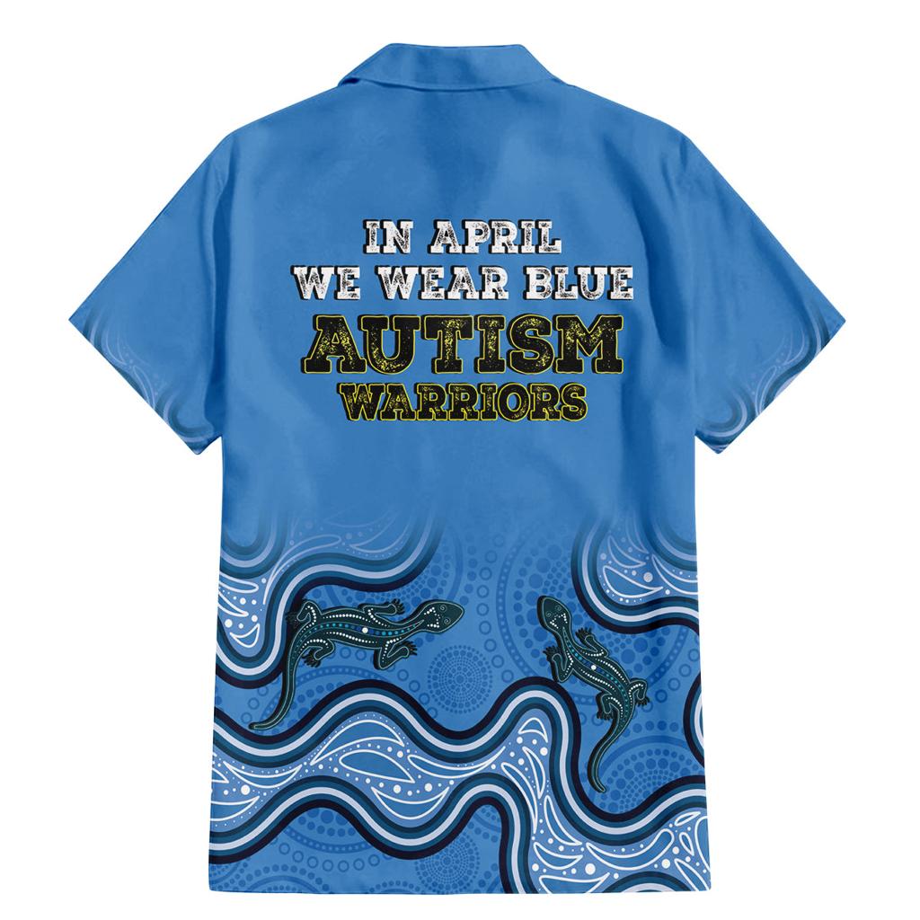 Australia Autism Awareness Family Matching Mermaid Dress and Hawaiian Shirt In April We Wear Blue Aboriginal Lizard