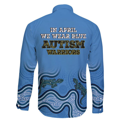 Australia Autism Awareness Family Matching Mermaid Dress and Hawaiian Shirt In April We Wear Blue Aboriginal Lizard