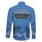 Australia Autism Awareness Family Matching Short Sleeve Bodycon Dress and Hawaiian Shirt In April We Wear Blue Aboriginal Lizard