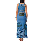Australia Autism Awareness Family Matching Tank Maxi Dress and Hawaiian Shirt In April We Wear Blue Aboriginal Lizard