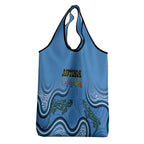 Australia Autism Awareness Grocery Bag In April We Wear Blue Aboriginal Lizard