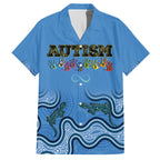 Australia Autism Awareness Hawaiian Shirt In April We Wear Blue Aboriginal Lizard