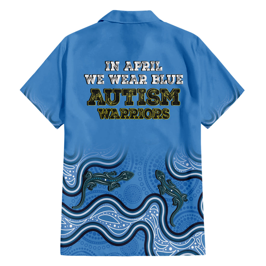 Australia Autism Awareness Hawaiian Shirt In April We Wear Blue Aboriginal Lizard