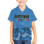 Australia Autism Awareness Hawaiian Shirt In April We Wear Blue Aboriginal Lizard