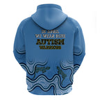 Australia Autism Awareness Hoodie In April We Wear Blue Aboriginal Lizard