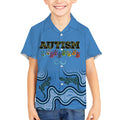 Australia Autism Awareness Kid Hawaiian Shirt In April We Wear Blue Aboriginal Lizard