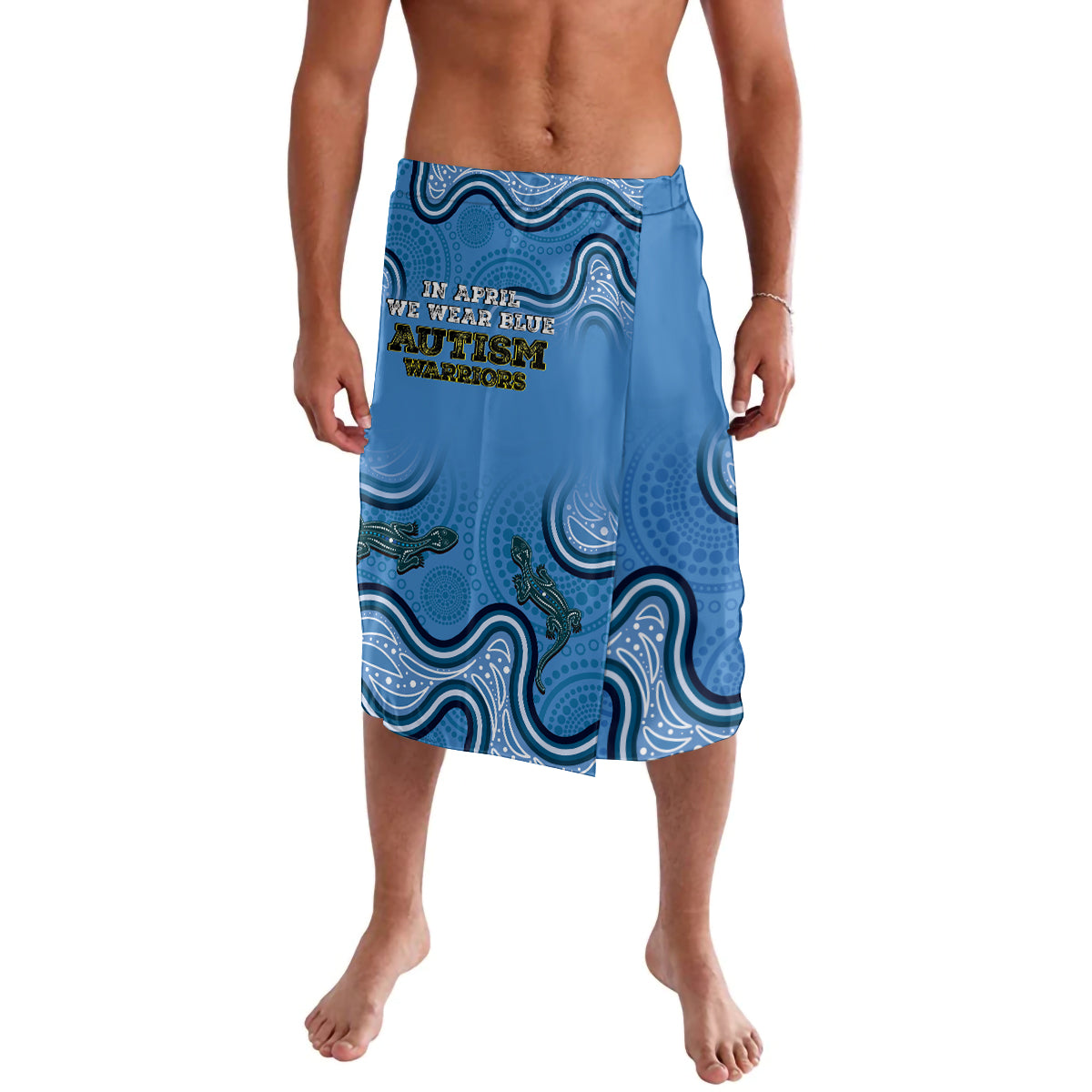 Australia Autism Awareness Lavalava In April We Wear Blue Aboriginal Lizard