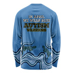 Australia Autism Awareness Long Sleeve Shirt In April We Wear Blue Aboriginal Lizard