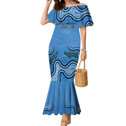 Australia Autism Awareness Mermaid Dress In April We Wear Blue Aboriginal Lizard