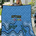 Australia Autism Awareness Quilt In April We Wear Blue Aboriginal Lizard