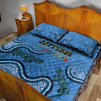 Australia Autism Awareness Quilt Bed Set In April We Wear Blue Aboriginal Lizard