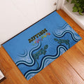Australia Autism Awareness Rubber Doormat In April We Wear Blue Aboriginal Lizard
