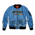 Australia Autism Awareness Sleeve Zip Bomber Jacket In April We Wear Blue Aboriginal Lizard