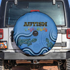 Australia Autism Awareness Spare Tire Cover In April We Wear Blue Aboriginal Lizard