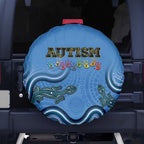 Australia Autism Awareness Spare Tire Cover In April We Wear Blue Aboriginal Lizard